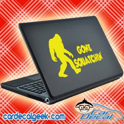 Bigfoot Sasquatch Gone Squatchin' Laptop Decal Sticker