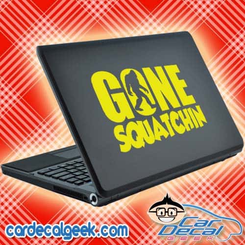 Gone Squatchin Text Laptop Decal Sticker