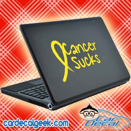 Cancer Sucks Ribbon Laptop Decal Sticker