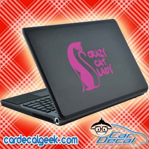 Crazy Cat Lady Laptop Decal Sticker Crazy Cat Lady Laptop Decal Sticker