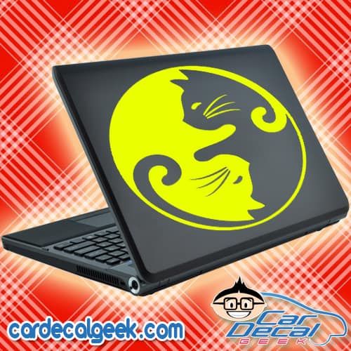 Cat Yin Yang Laptop Decal Sticker
