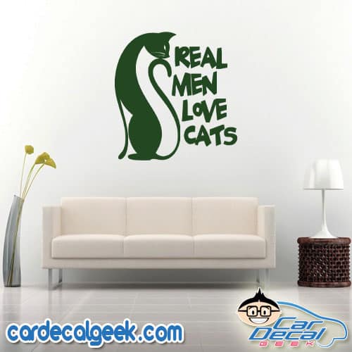 Real Men Love Cats Wall Decal Sticker