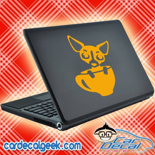 Adorable Chihuahua in Cup Laptop Decal Sticker
