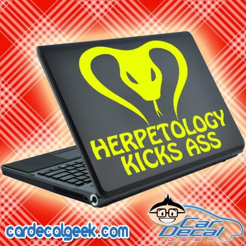 Herpetology Kicks Ass Cobra Laptop Decal Sticker Herpetology Kicks Ass Cobra Laptop Decal Sticker
