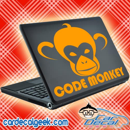 Code Monkey Laptop Decal Sticker Code Monkey Laptop Decal Sticker