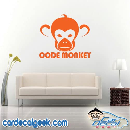 Code Monkey Wall Decal Sticker Code Monkey Wall Decal Sticker