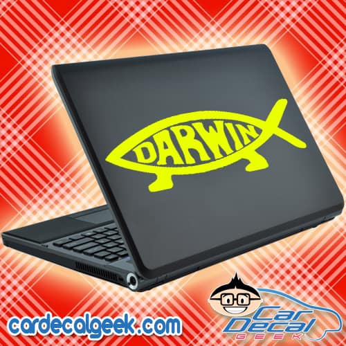 Darwin Fish Evolution Laptop Decal Sticker Darwin Fish Evolution Laptop Decal Sticker