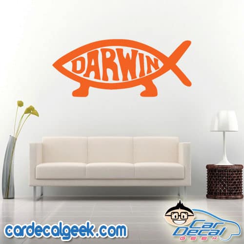 Darwin Fish Evolution Wall Decal Sticker Darwin Fish Evolution Wall Decal Sticker