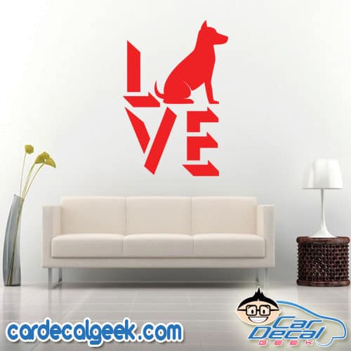 Awesome Dog Love Wall Decal Sticker
