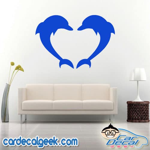 Dolphins Forming a Heart Wall Decal Sticker Dolphins Forming a Heart Wall Decal Sticker