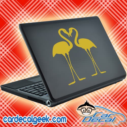 Twin Flamingos Laptop Decal Sticker