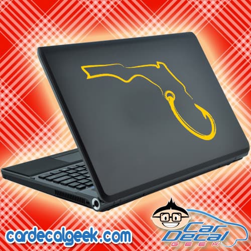 Florida Fishing Hook Laptop Decal Sticker