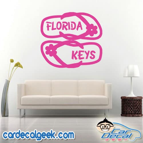 Florida Keys Flip Flops Sandals Wall Decal Sticker Florida Keys Flip Flops Sandals Wall Decal Sticker
