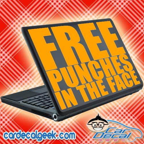 Free Punches in the Face Laptop Decal Sticker