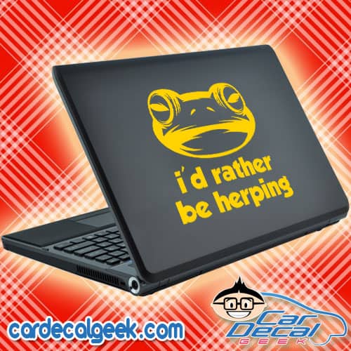 Frog I'd Rather Be Herping Laptop Decal Sticker