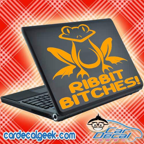 Frog Ribbit Bitches Laptop Decal Sticker