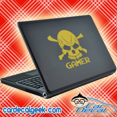 Gamer Skull Laptop Decal Sticker
