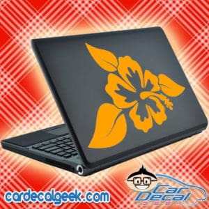 Hibiscus Flower Hawaiian Car Truck Window Laptop Vinyl Decal Sticker (Hot Pink Green) In | Whizz Decals - Foto 8