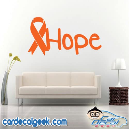 Cancer Ribbon Hope Wall Decal Sticker