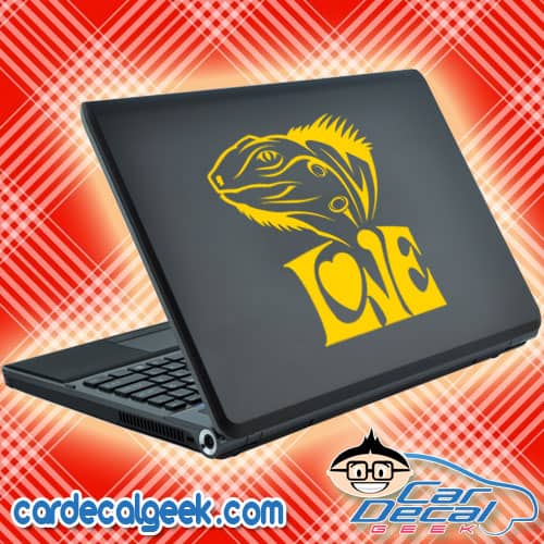Iguana Love Laptop Decal Sticker