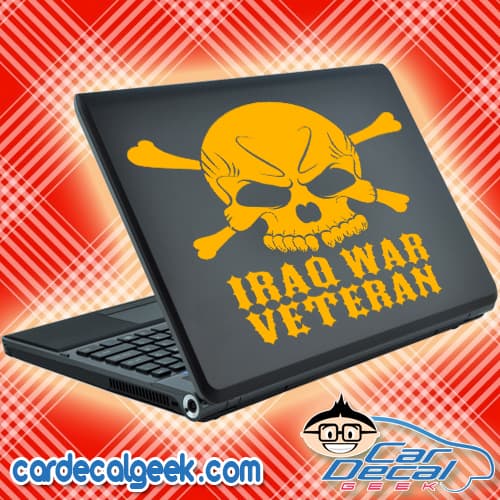 Iraq War Veteran Skull Laptop Decal Sticker