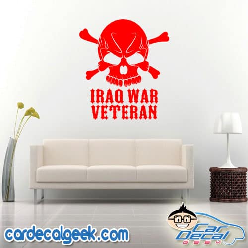 Iraq War Veteran Skull Wall Decal Sticker