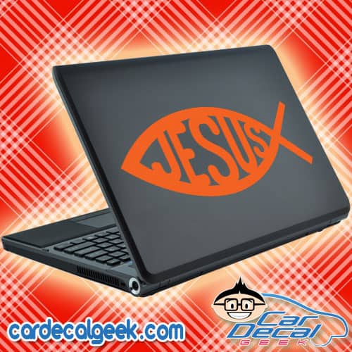 Jesus Fish Symbol Laptop Decal Sticker