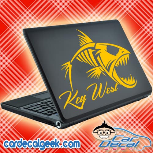 Key West Fish Skeleton Laptop Decal Sticker