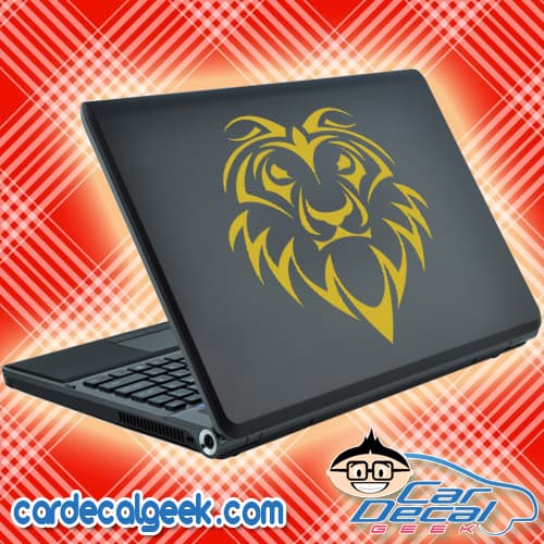 Tribal Lion Head Laptop Decal Sticker
