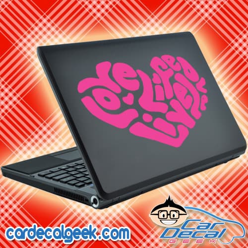 Love Life Live Heart Laptop Decal Sticker