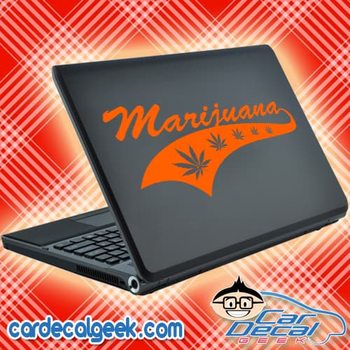 Marijuana Athletic Laptop Decal Sticker