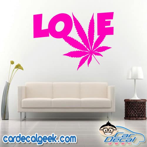 Marijuana Love Wall Decal Sticker