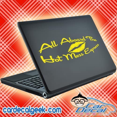 All Aboard The Hot Mess Express Laptop MacBook Decal Sticker