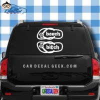 Beach Bitch Flip Flops Car Window Decal Sticker