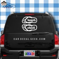 Beach Chick Flip Flops Car Window Decal Sticker