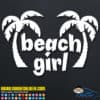 Beach Girl Palm Trees Decal Sticker