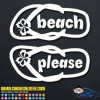 Beach Please Flip Flops Decal Sticker