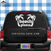 Beach Please Palm Trees Car Window Decal Sticker