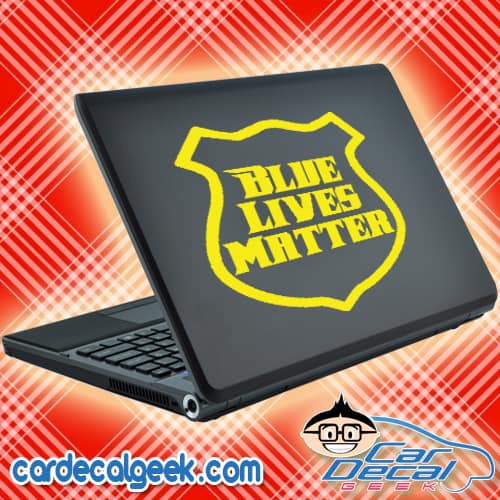 Blue Lives Matter Police Badge Laptop MacBook Decal Sticker Blue Lives Matter Police Badge Laptop MacBook Decal Sticker