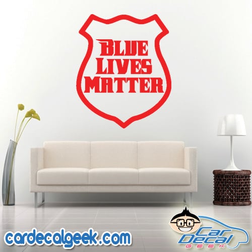 Blue Lives Matter Police Badge Wall Decal Sticker