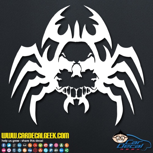 Creepy Spider Skull Decal Sticker