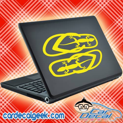 Gecko Flip Flops Laptop MacBook Decal Sticker