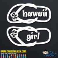 Hawaii Girl Flip Flops Decal Sticker