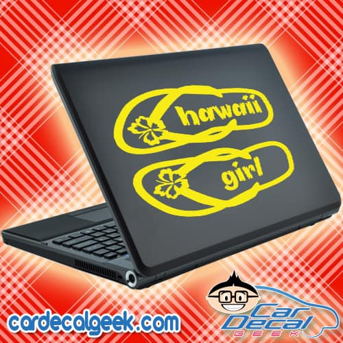 Hawaii Girl Flip Flops Laptop MacBook Decal Sticker