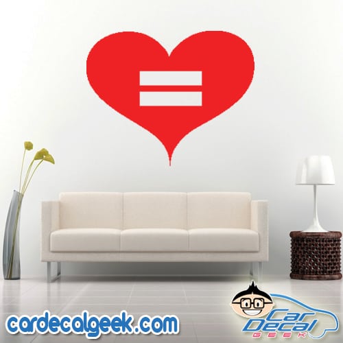 Heart Equal Rights Gay Wall Decal Sticker