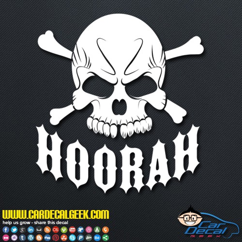 Hoorah Army Skull Car Window Decal Sticker