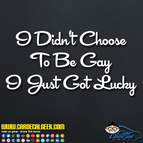 I Didnt Choose To Be Gay I Just Got Lucky Decal Sticker