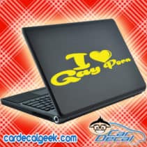 I Love Gay Porn Car Window Laptop Wall Decal Sticker