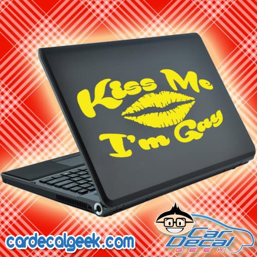 Kiss Me Im Gay Laptop MacBook Decal Sticker
