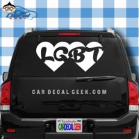 Lgbt Double Heart Car Window Decal Sticker